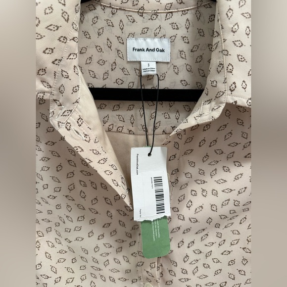 NWT Frank And Oak Printed Button Up Fit and Flare Chiffon Dress - Size Small - Picture 4 of 6